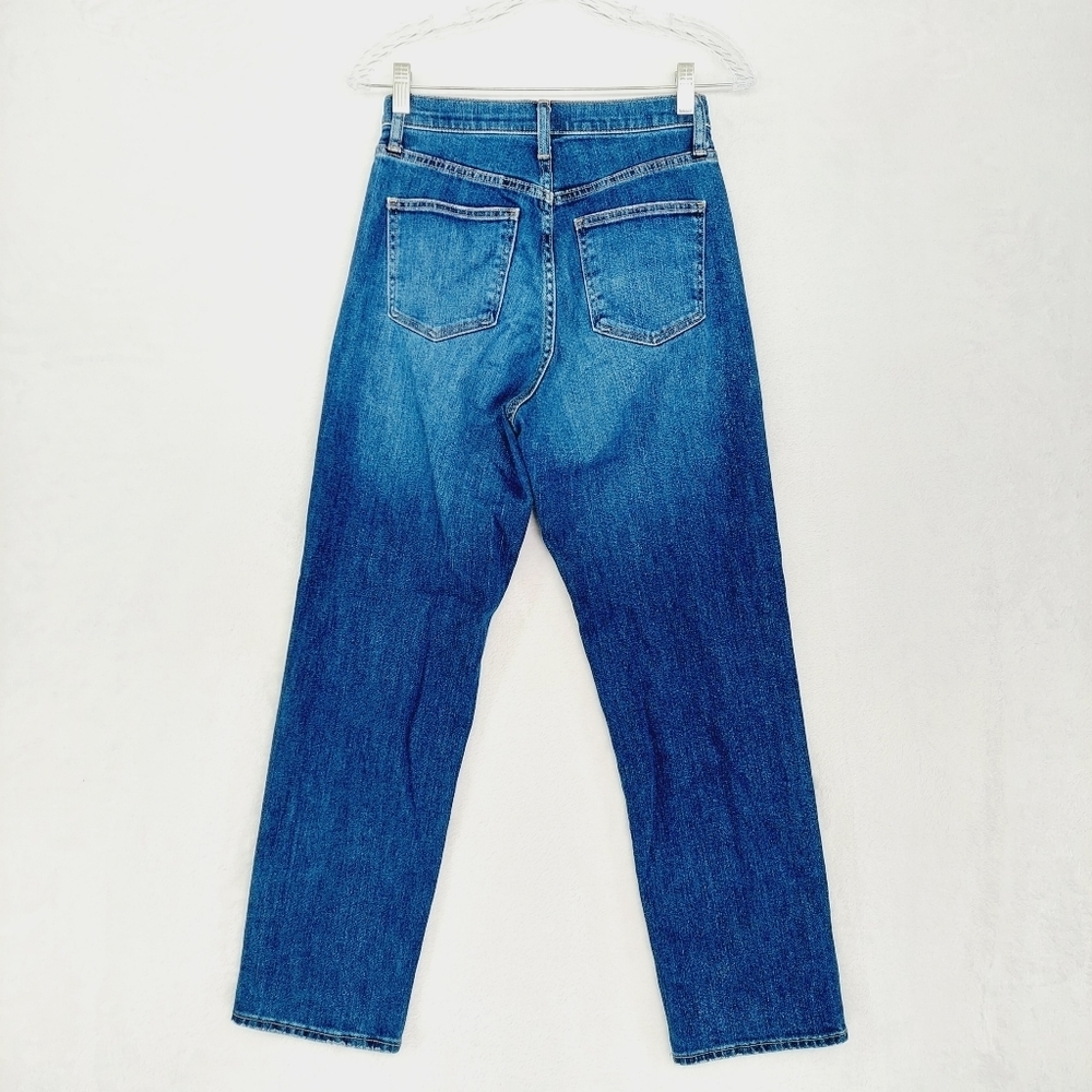 Uniqlo Blue Cotton High Rise Straight Leg Jeans 5144 - Picture 4 of 10